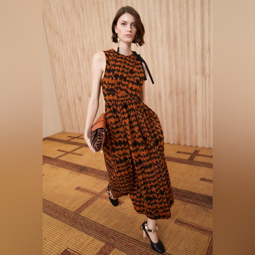 Ulla Johnson Black and Orange Dress Size 2